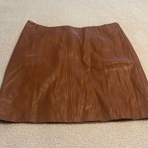 Leather mini skirt